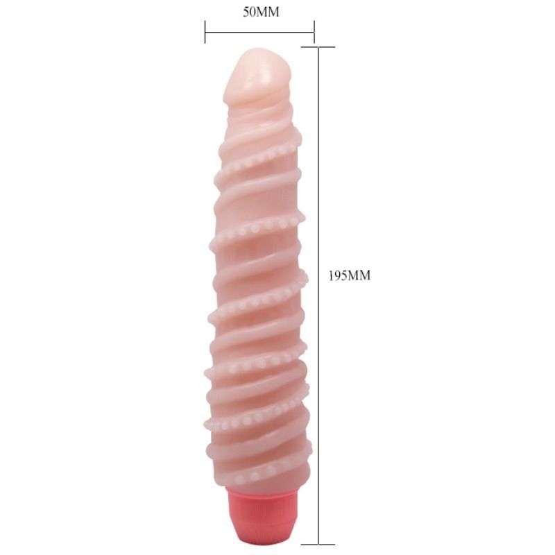 Dildo realistico con vibrazioni multiple e ventosa, stimolazione a spirale