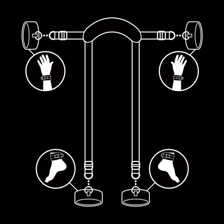 Set BDSM Master in Pelle Vegan Regolabile per Posizione Perfetta