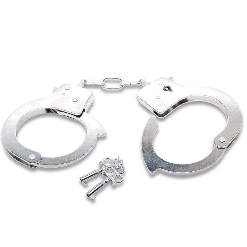 Manette in Acciaio Nichelato con 2 Chiavi, Accessorio Piccante
