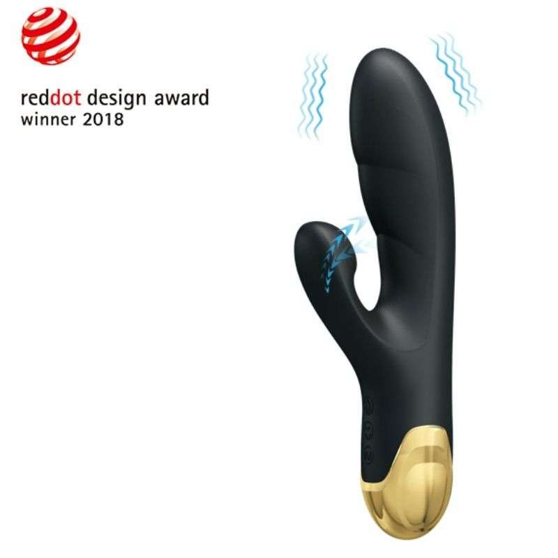 Vibratore di Lusso con 7 Vibrazioni e Suzioni, Silicone Oro 24 k