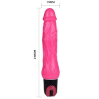 Thumbnail for Vibratore Dildo Venato Multispeed in TPR Rosa per Piaceri Intensi