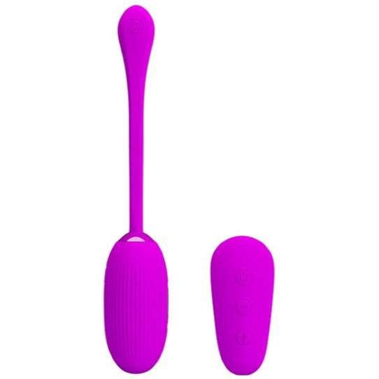 Vibratore a Uovo Ricaricabile con Shock e Telecomando, Silicone Viola