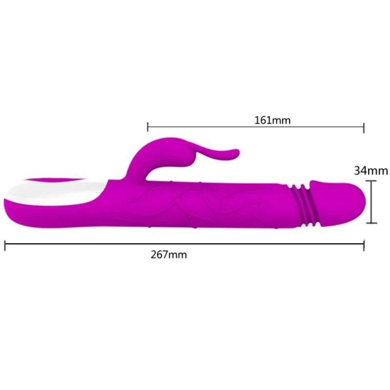 Vibratore Adrian in silicone con vibrazioni potenti e funzioni multifunzionali