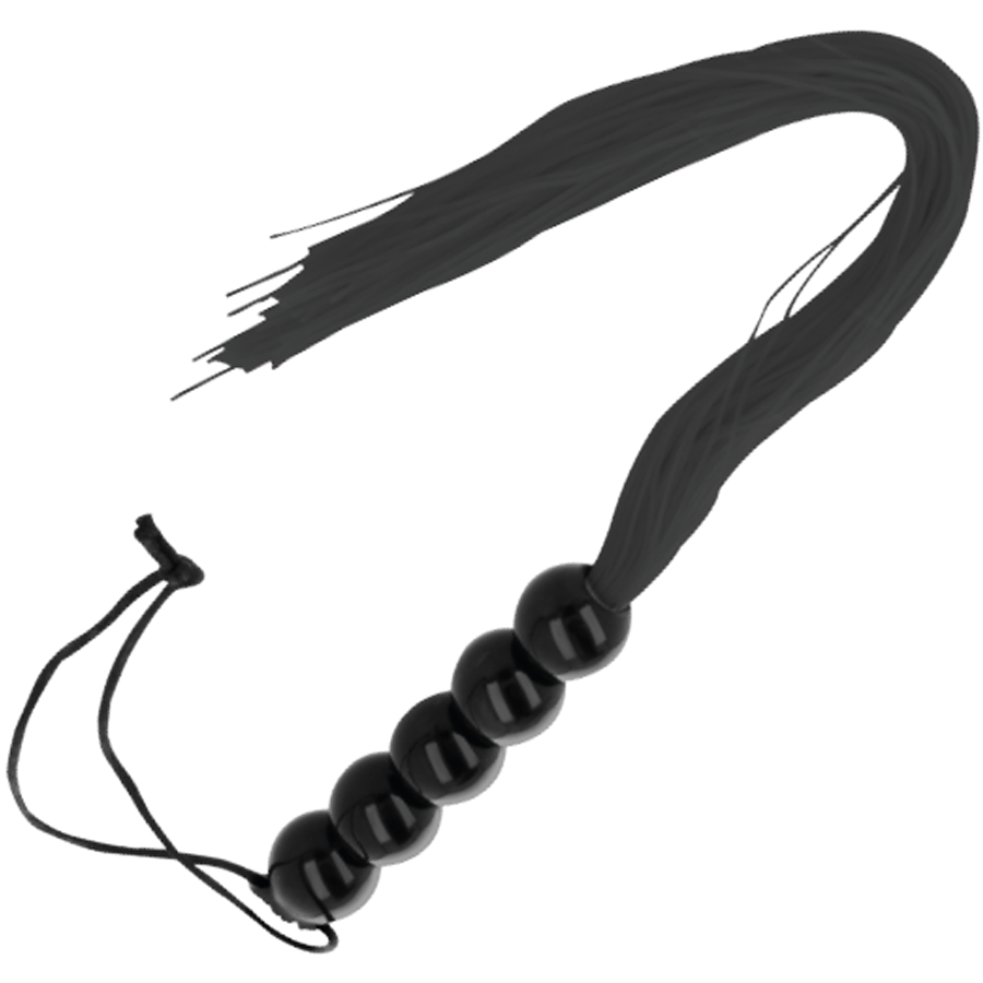Frusta bondage Darkness in nero con impugnatura ergonomica 45 cm
