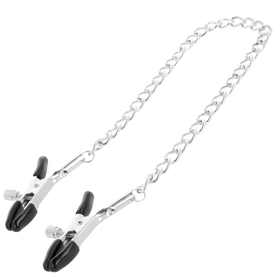 Pinze capezzoli unisex con catena Darkness in acciaio inossidabile