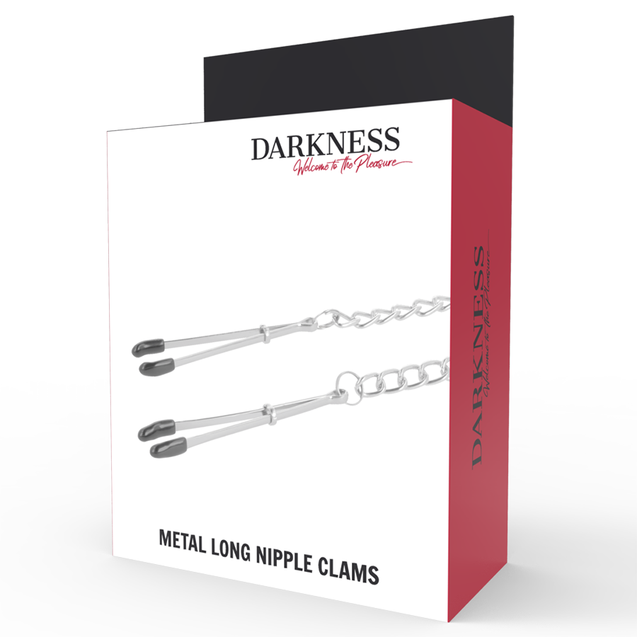 Pinze per capezzoli unisex con catena Darkness in acciaio inox