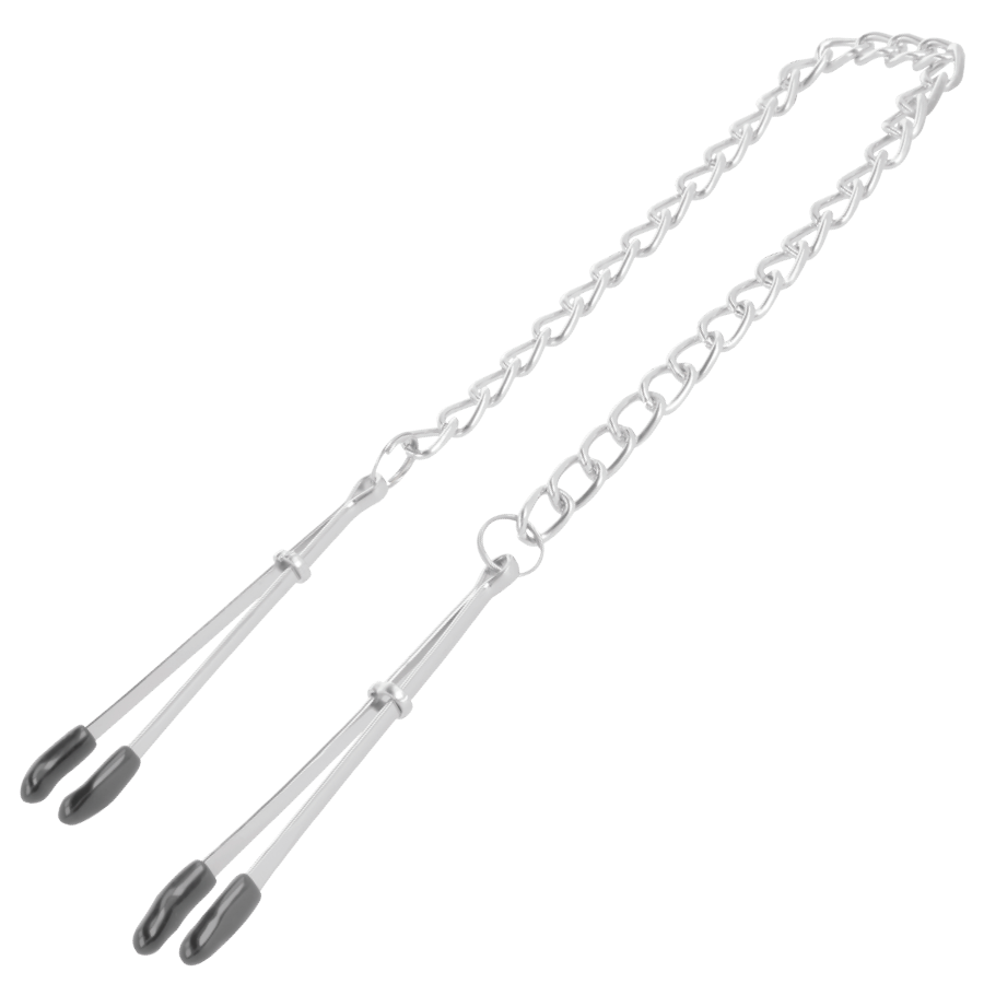 Pinze per capezzoli unisex con catena Darkness in acciaio inox