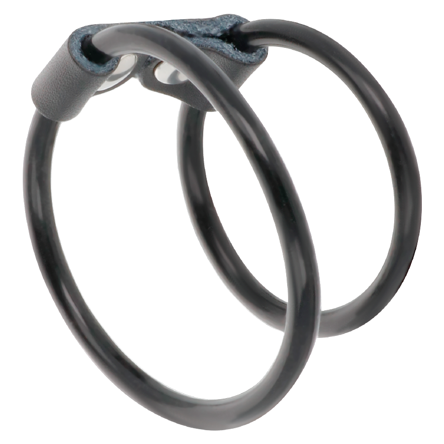 Anello Penile Doppio in Pelle e Gomma per Ritardare l’Eiaculazione
