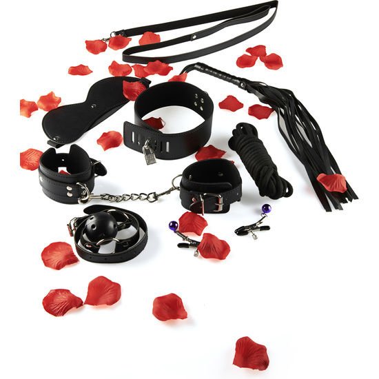 Kit BDSM completo con maschera, pinze e accessori di ruolo