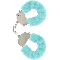 Thumbnail for Polsini in Peluche Blu con Catena Cromata e Chiavi - Accessorio di Stile