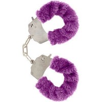 Thumbnail for Polsini in Peluche Lilla con Catena Cromata e Chiavi, Accessorio Unico