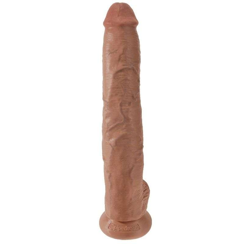 Dildo Realistico 14" con Base Ventosa - Dettagli Squisiti e Alta Stabilità