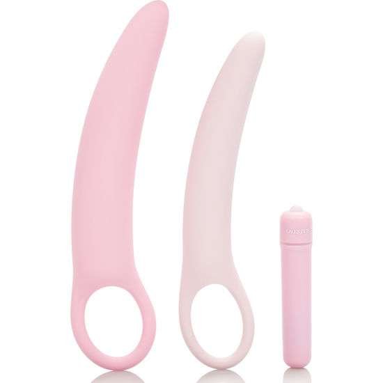 Kit di Dilatatori in Silicone con Vibratore e Anello di Sicurezza