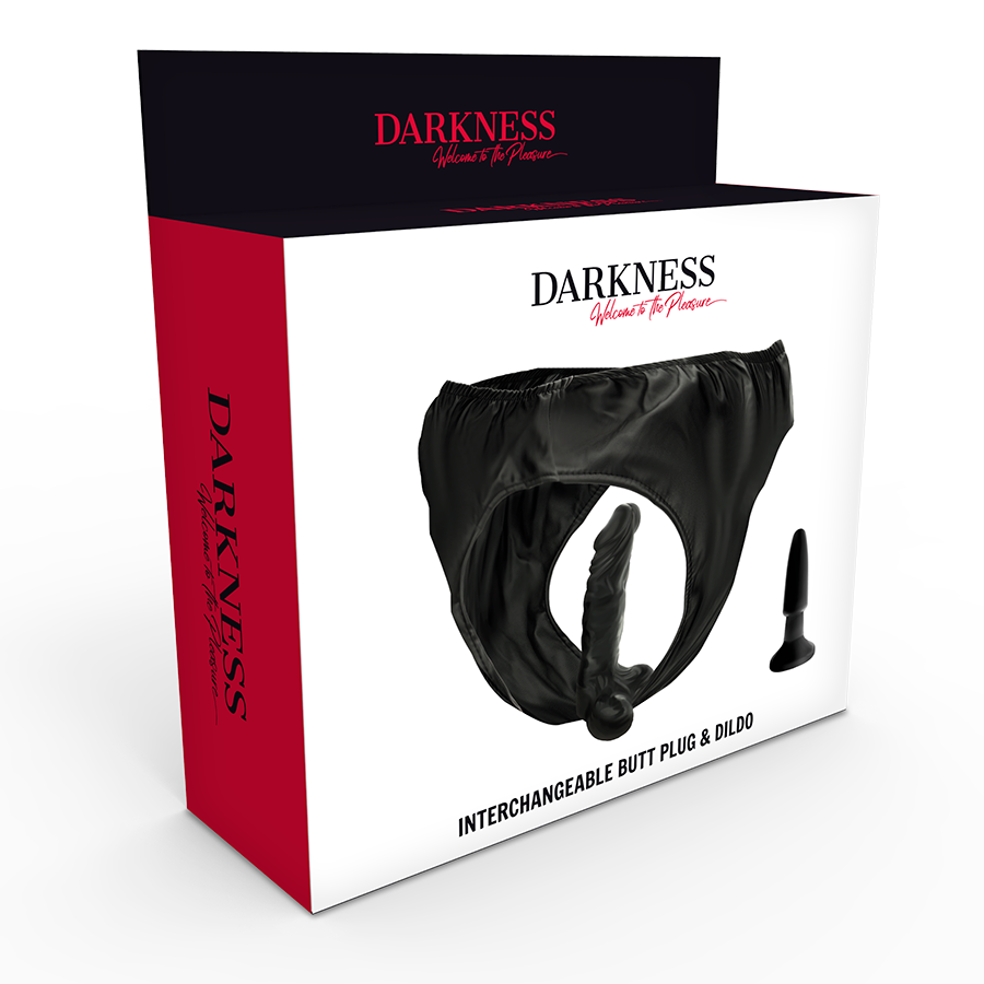 Set di Gioco Fetish Darkness: Plug Anale, Dildo e Mutandine in Ecopelle