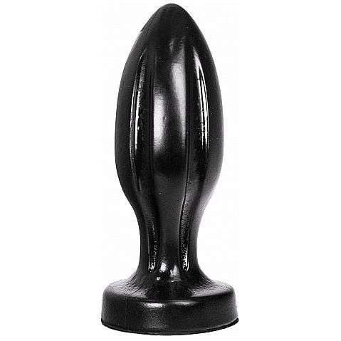 Plug Anale All Black Impermeabile con Scanali e Forma Liscia