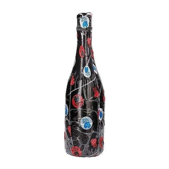 Plug anale All Black a forma di bottiglia di champagne, impermeabile e sicuro