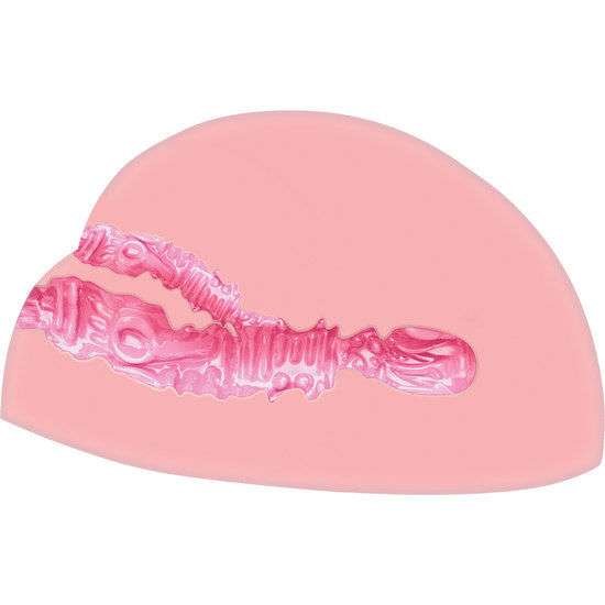Masturbatore Anatomicamente Vibrante con Canali e Vibratore Integrato