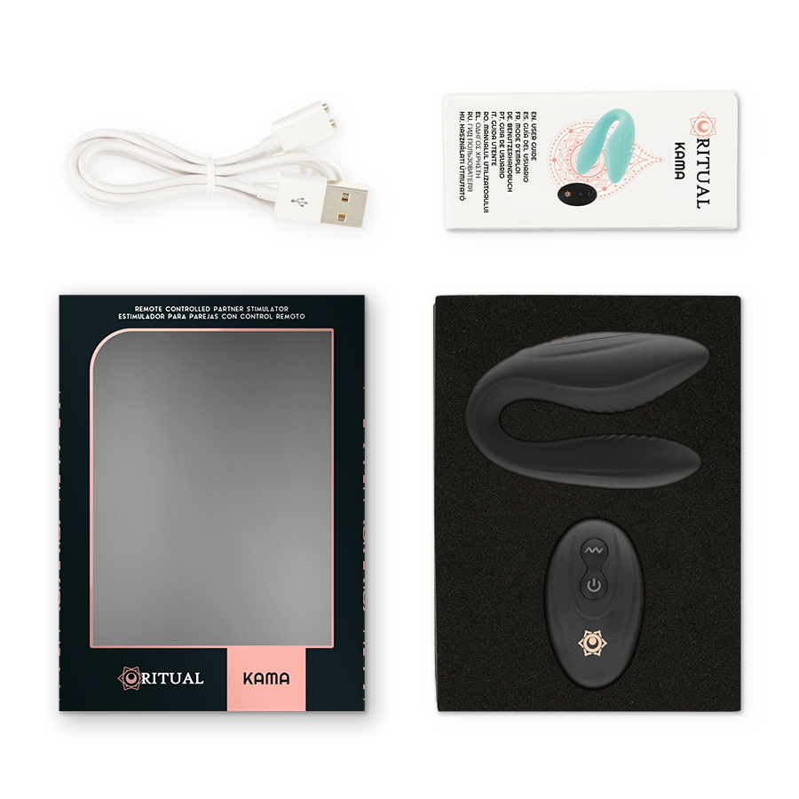 Kama Ritual Vibratore U a doppio motore, telecomando e silicone ipoallergenico