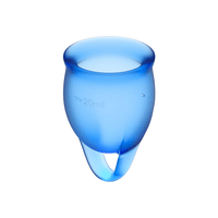 Thumbnail for Coppette Mestruali Satisfyer Blu 15+20 ml – Sostenibilità e Comfort