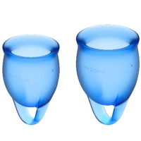 Thumbnail for Coppette Mestruali Satisfyer Blu 15+20 ml – Sostenibilità e Comfort