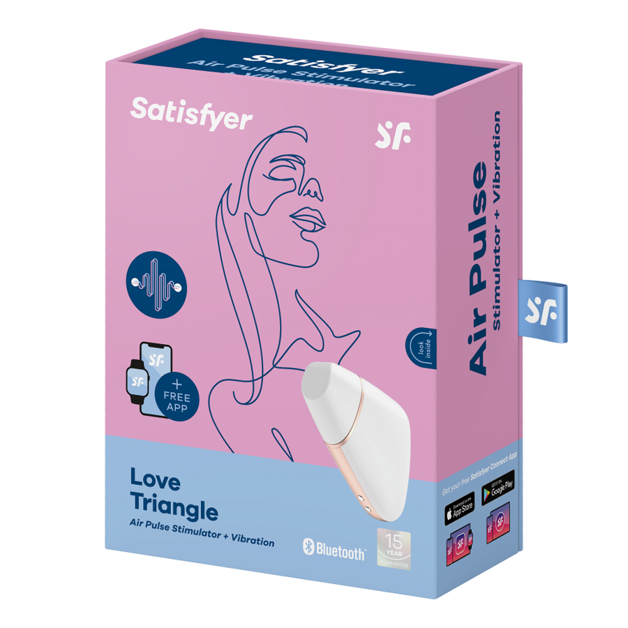 Vibratore Love Triangle con Air-Pulse e Vibrazioni, Impermeabile IPX7
