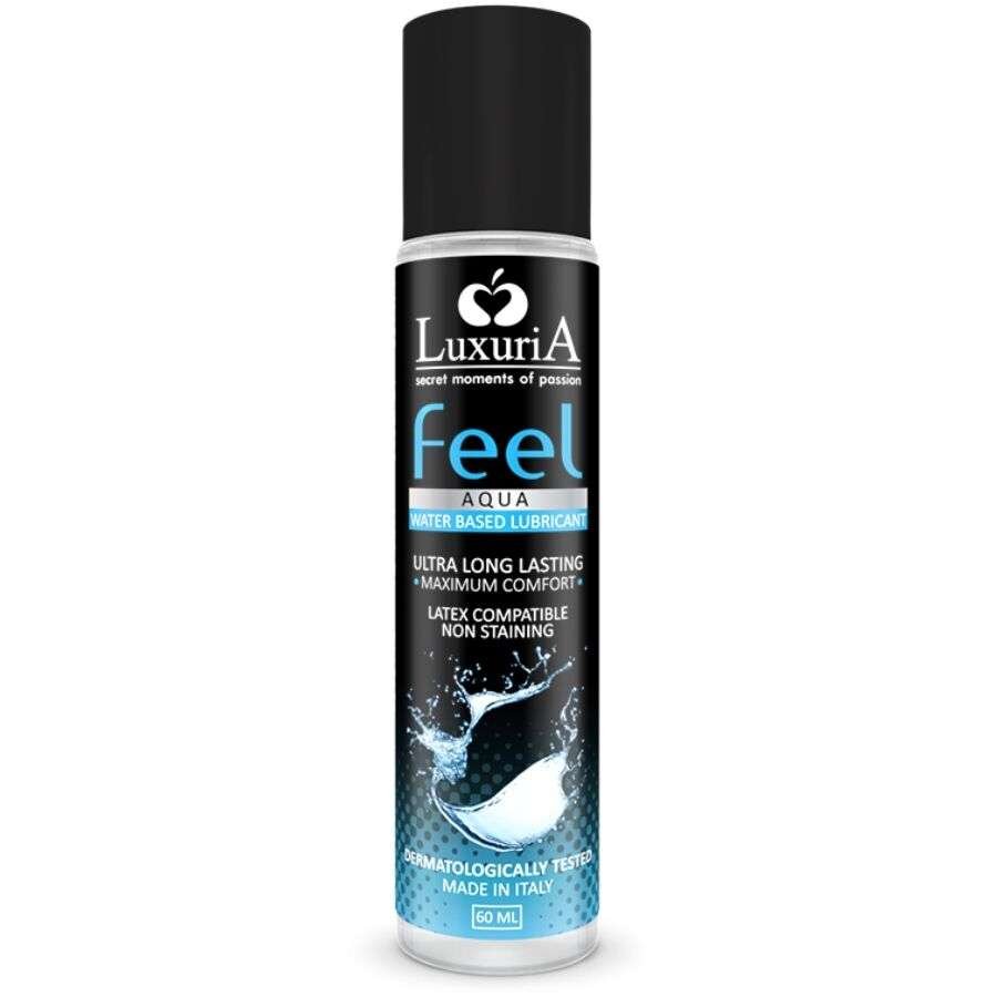Lubrificante Intimo a Base d'Acqua Luxuria Feel Aqua 60 ml, Compatibile e Dermatologicamente Testato