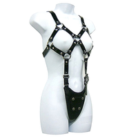Thumbnail for Imbracatura donna regolabile in pelle per dildo esposto S-LX