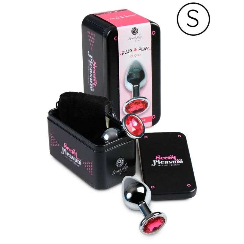 Plug anale in alluminio lucidato con vetro, 7 cm, adatto per doccia
