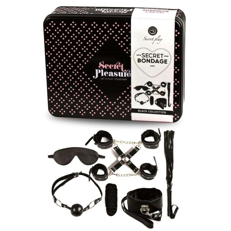 Set Bondage in Pelle Sintetica Nero per Principianti ed Esperti