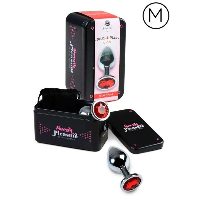 Plug anale in metallo conica in alluminio rosso per sensazioni intense