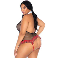 Thumbnail for Body a rete donna con scollo a V profondo e apertura cavallo—seduzione e femminilità