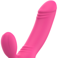 Thumbnail for Dildo Vibrante Curvato in Silicone Eco Ipoallergenico con Stimolazione G e Clitoride