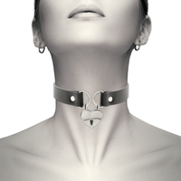 Thumbnail for Collana fetish in pelle vegana con cuore e chiave, regolabile