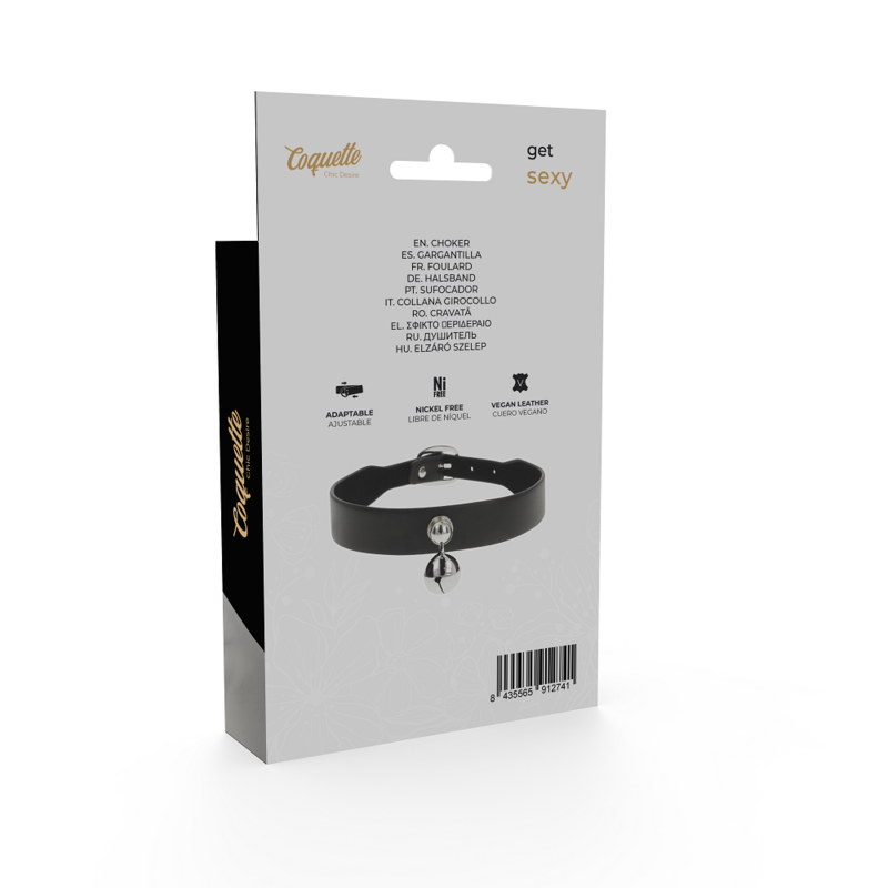 Collana fetish vegan regolabile elegante in pelle senza nichel