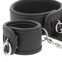 Thumbnail for Set di Manette BDSM in Pelle Vegan e Metallo Nickel Free per Giocatori Esperti
