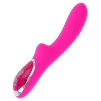Thumbnail for Vibratore rosa in silicone con stimolazione doppia e 10 modalità