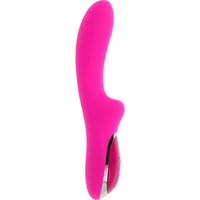 Thumbnail for Vibratore rosa in silicone con stimolazione doppia e 10 modalità