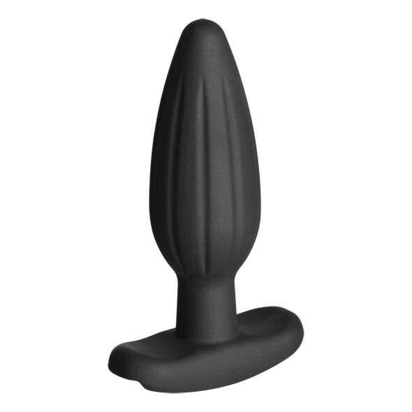 Plug anale in silicone nero con stimolazione Electra Stim, forma affusolata