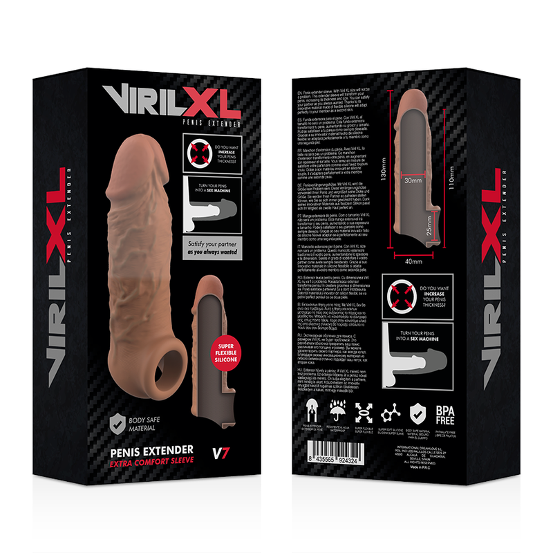 Guaina Estensoria in Silicone Viril XL per Maggiore Spessore e Piacere